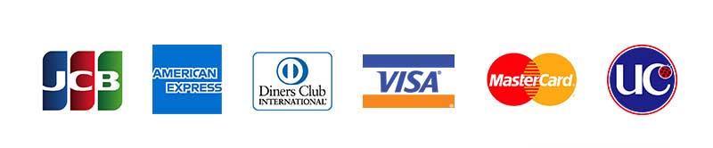 お支払いは便利な各種クレジットカードがご利用できます。